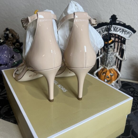 MICHAEL KORS Ava Patent Leather Strappy Sandal Size 9M Light Blush NIB - Picture 5 of 7